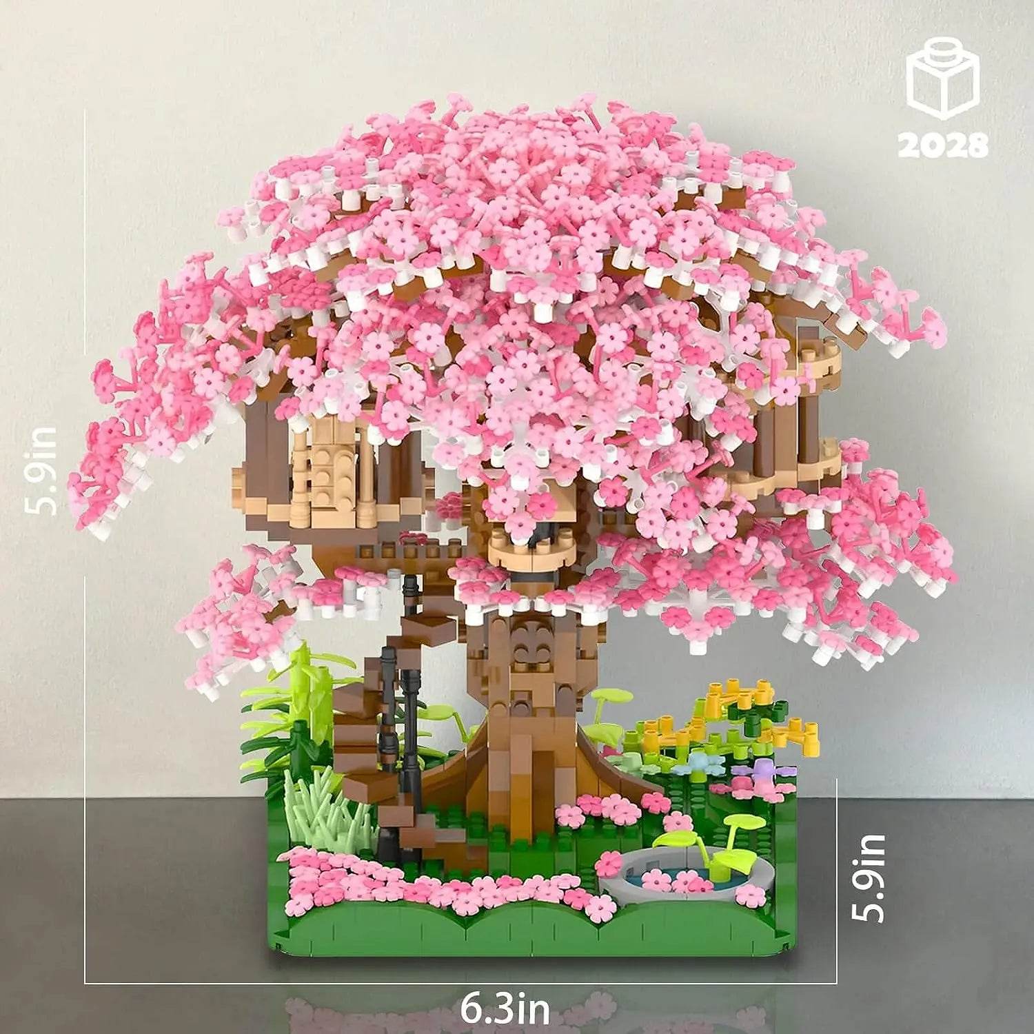Premium Bonsai Architecture Set Pink Mini Sakura Tree Kids - ToylandEU