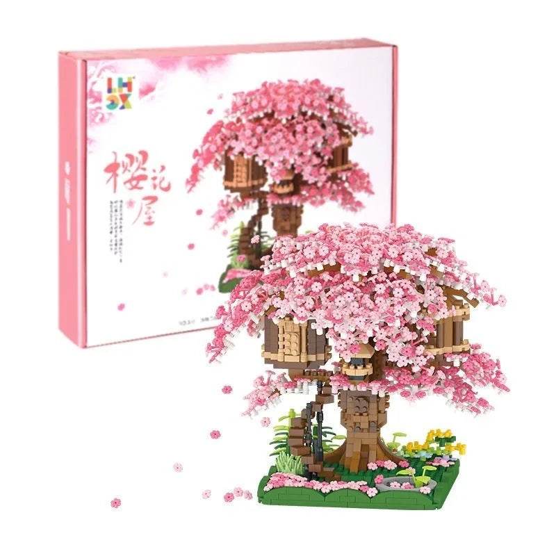 Premium Bonsai Architecture Set Pink Mini Sakura Tree Kids - ToylandEU