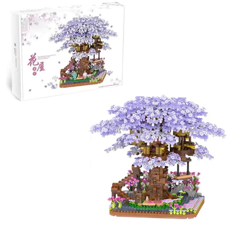 Premium Bonsai Architecture Set Pink Mini Sakura Tree Kids - ToylandEU