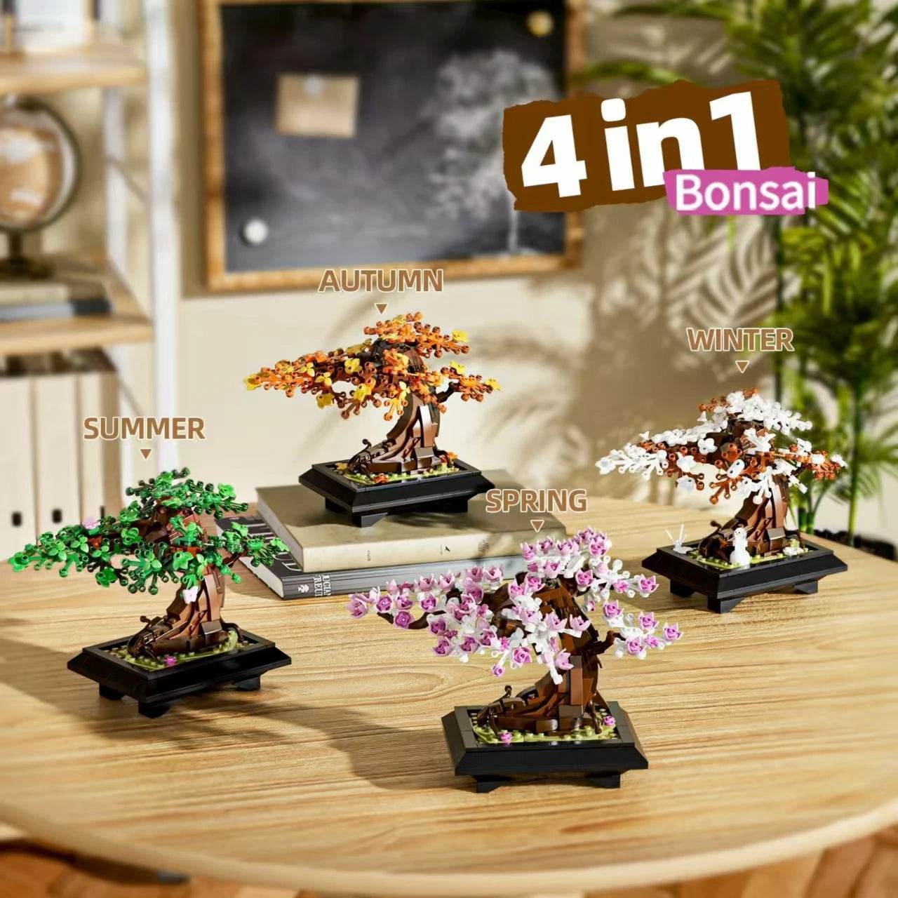 Premium Bonsai Tree Building Set 4 In 1 Four Seasons Kids - ToylandEU