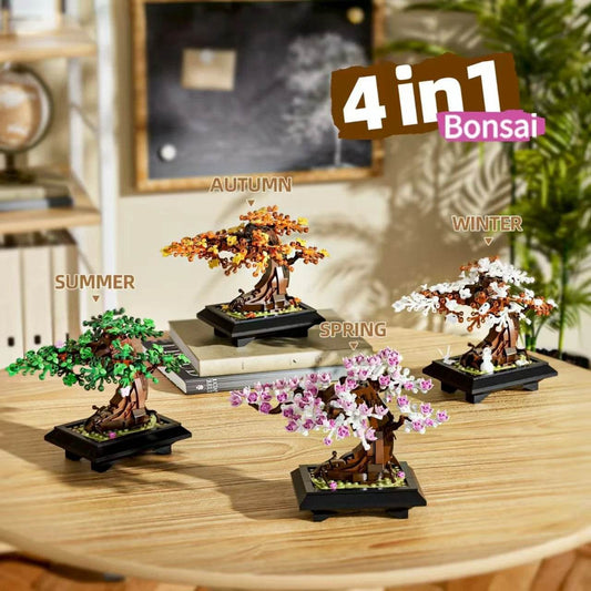 Premium Bonsai Tree Building Set 4 In 1 Four Seasons Kids - ToylandEU