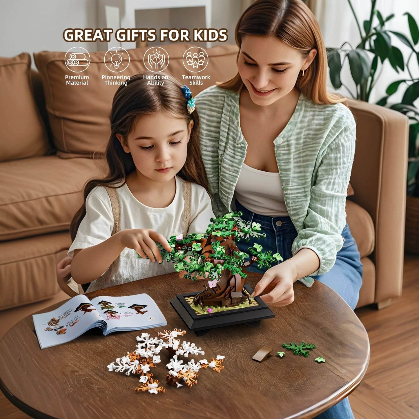 Premium Bonsai Tree Building Set 4 In 1 Four Seasons Kids - ToylandEU
