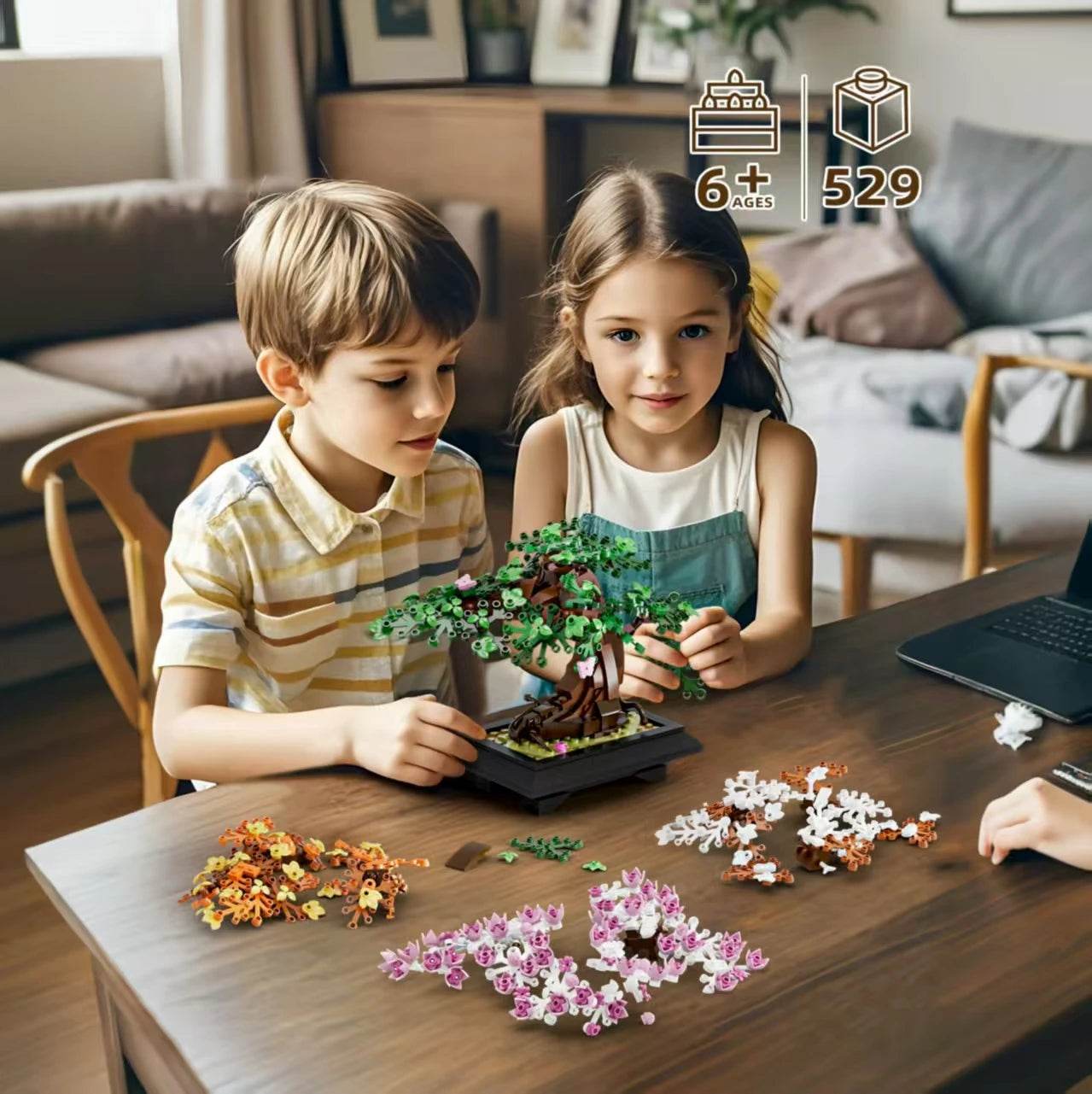 Premium Bonsai Tree Building Set 4 In 1 Four Seasons Kids - ToylandEU