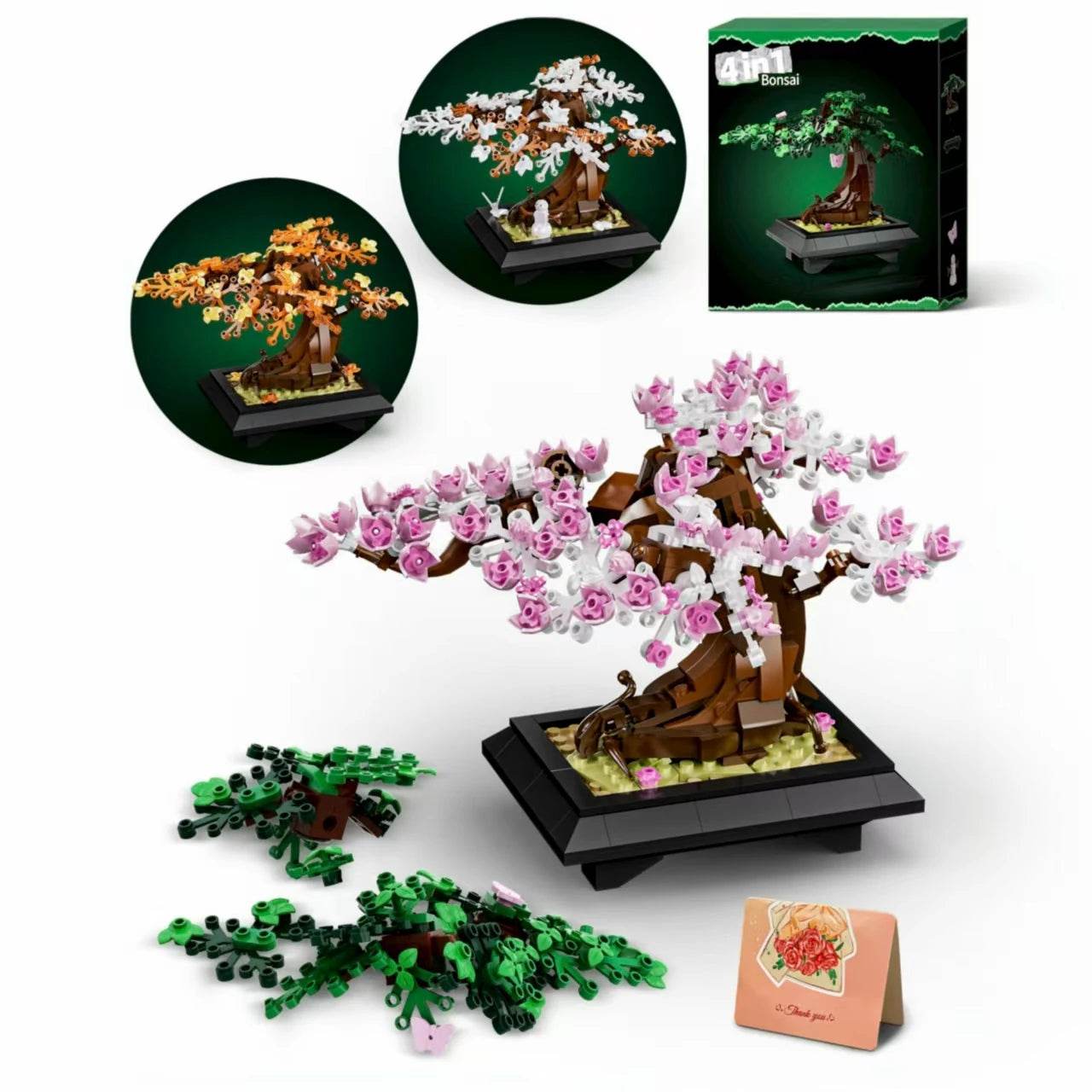 Premium Bonsai Tree Building Set 4 In 1 Four Seasons Kids - ToylandEU