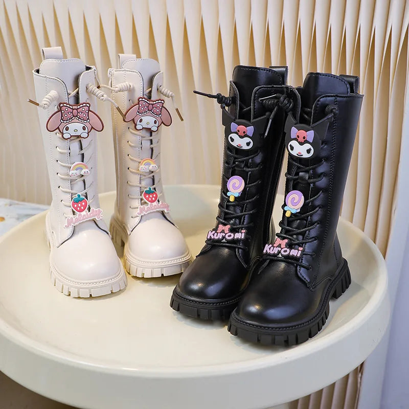 Premium Boots Sanrio Kuromi Leather Long Soft Soles For Girls - ToylandEU