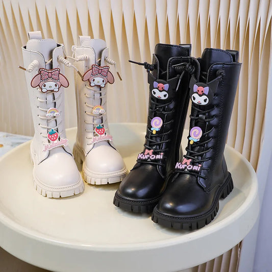 Premium Boots Sanrio Kuromi Leather Long Soft Soles For Girls - ToylandEU