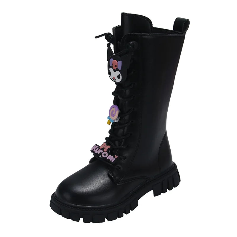 Premium Boots Sanrio Kuromi Leather Long Soft Soles For Girls - ToylandEU