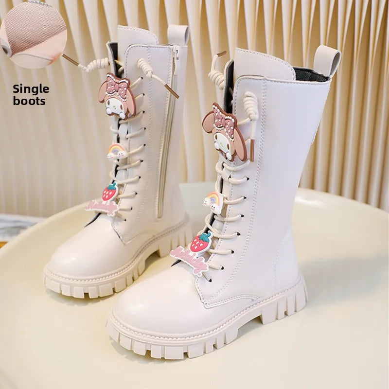 Premium Boots Sanrio Kuromi Leather Long Soft Soles For Girls - ToylandEU