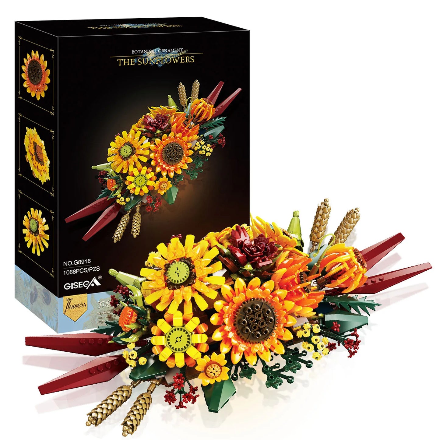 Premium Bouquet Sunflower Building Blocks Set 1088 Pcs DIY Bonsai Pot For Kids Teens Adults - ToylandEU