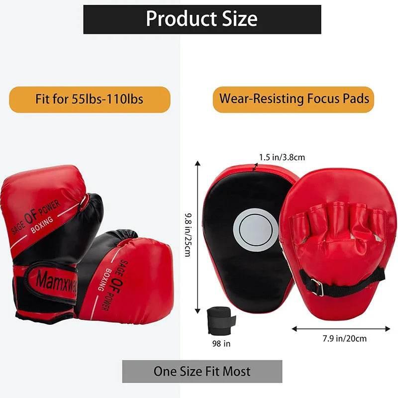 Premium Boxing Gloves And Mitts Set 3 In 1 For Kids - ToylandEU