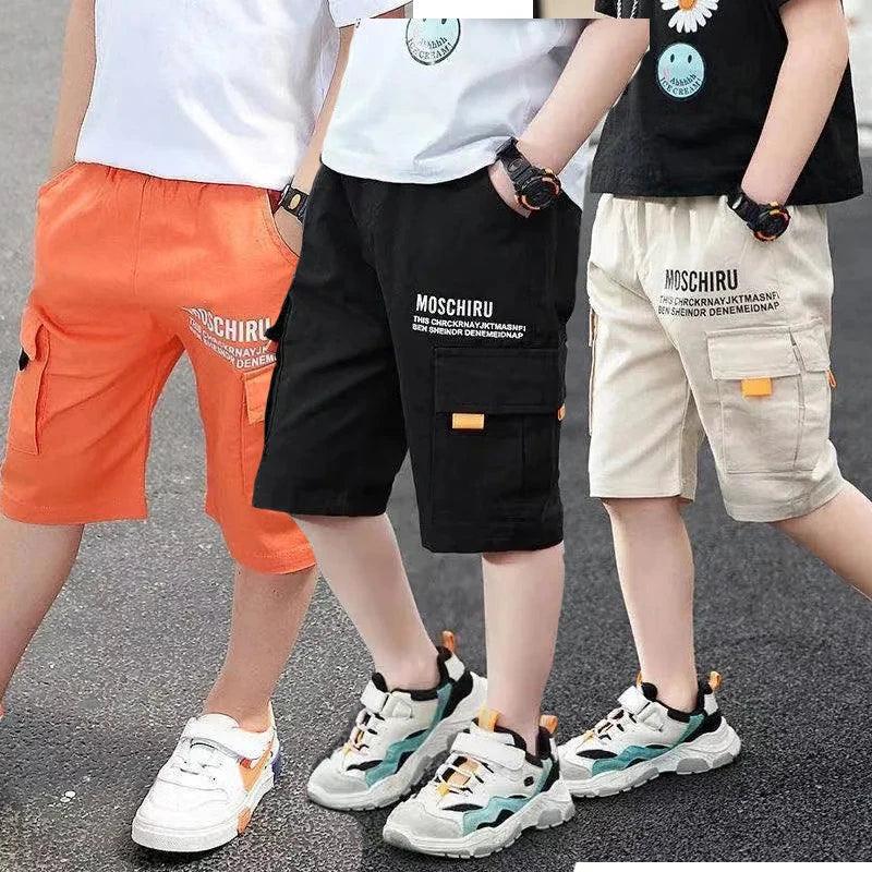 Premium Boys Shorts With Elastic Waist Three Color Summer Casual Ages 7 To 13 - ToylandEU