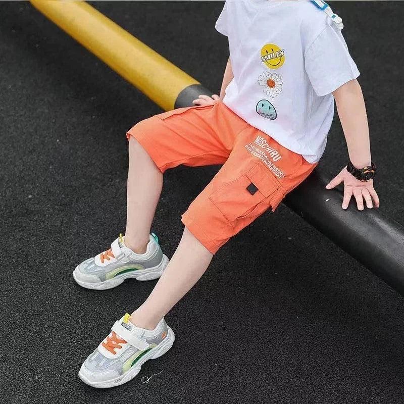 Premium Boys Shorts With Elastic Waist Three Color Summer Casual Ages 7 To 13 - ToylandEU