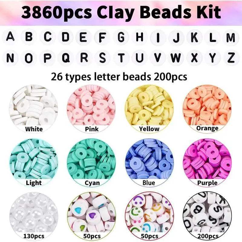  Premium Bracelet Kit Flat Clay Beads 24Color Toyland EU -  ToylandEU™