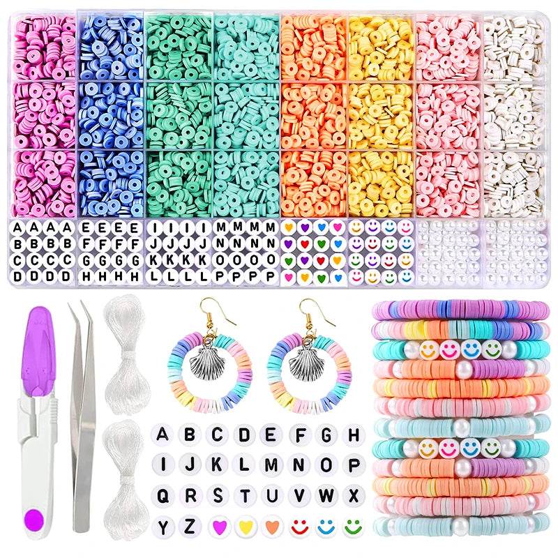 Premium Bracelet Kit Flat Clay Beads Acrylic Letters Teen - ToylandEU