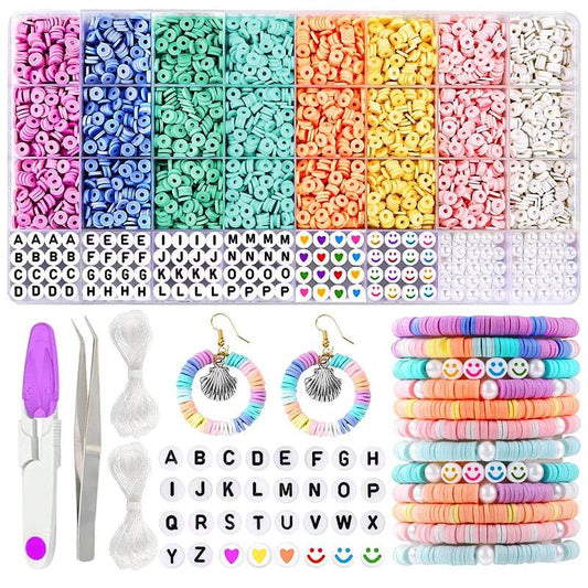 Premium Bracelet Kit Flat Clay Beads Acrylic Letters Teen - ToylandEU
