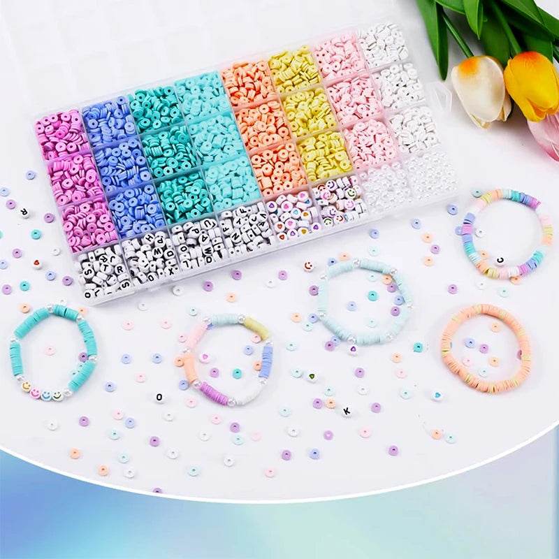 Premium Bracelet Kit Flat Clay Beads Acrylic Letters Teen - ToylandEU