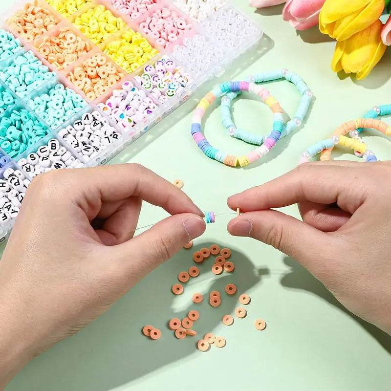 Premium Bracelet Kit Flat Clay Beads Acrylic Letters Teen - ToylandEU
