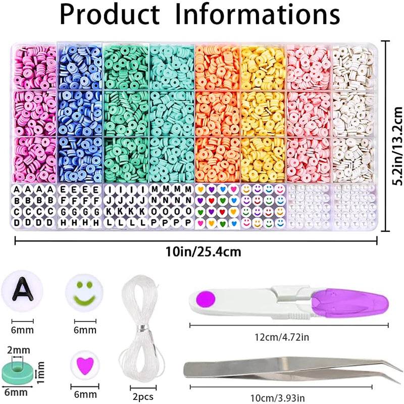 Premium Bracelet Kit Flat Clay Beads Acrylic Letters Teen - ToylandEU