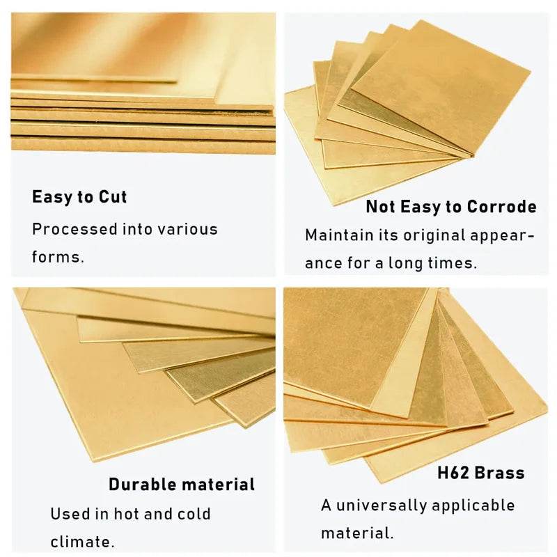 Premium Brass Sheet 0.1 To 8mm Thickness For DIY Projects - ToylandEU