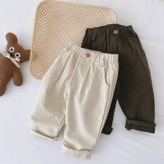 Premium Breathable All Season Kids Pants Elastic Waistband Cotton Unisex For Ages 1 To 6 Years - ToylandEU
