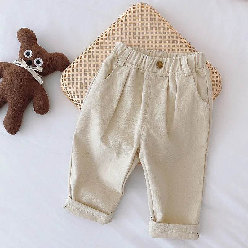 Premium Breathable All Season Kids Pants Elastic Waistband Cotton Unisex For Ages 1 To 6 Years - ToylandEU