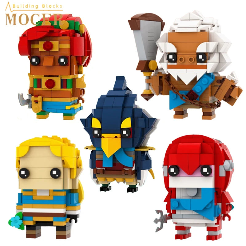 Premium BrickHeadz Figures Set Zelda Edition With Urbosa Mipha Bird Man For Children - ToylandEU