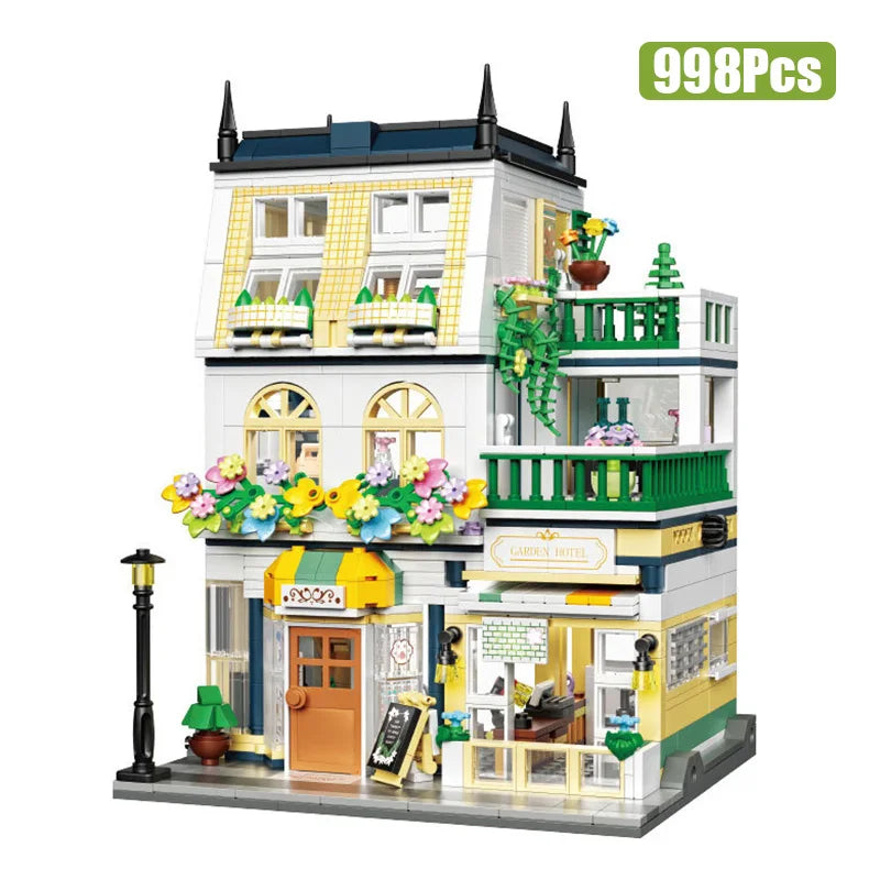 Premium Building Block Architecture Model Three Story Garden Manor Self Locking Bricks For Adults 18 Plus - ToylandEU