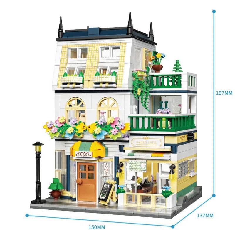Premium Building Block Architecture Model Three Story Garden Manor Self Locking Bricks For Adults 18 Plus - ToylandEU