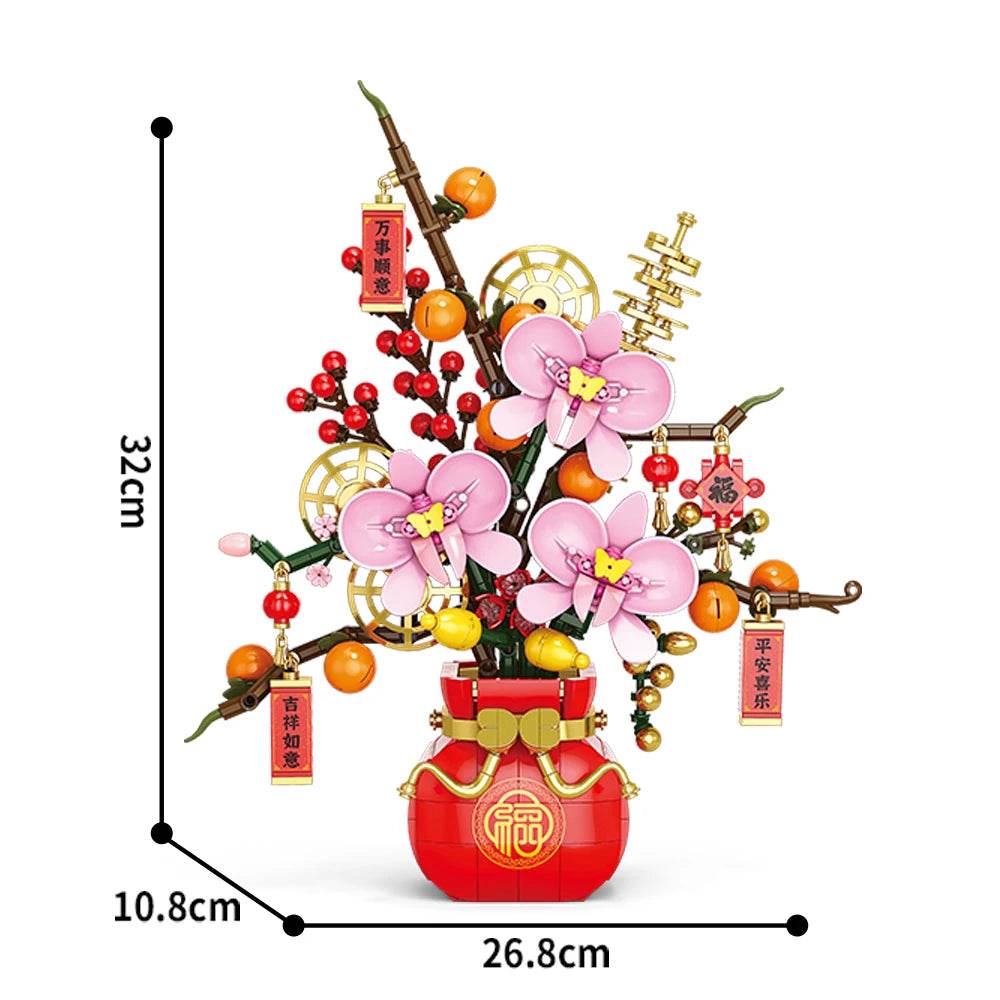 Premium Building Block Bonsai Plum Blossom For Kids - ToylandEU