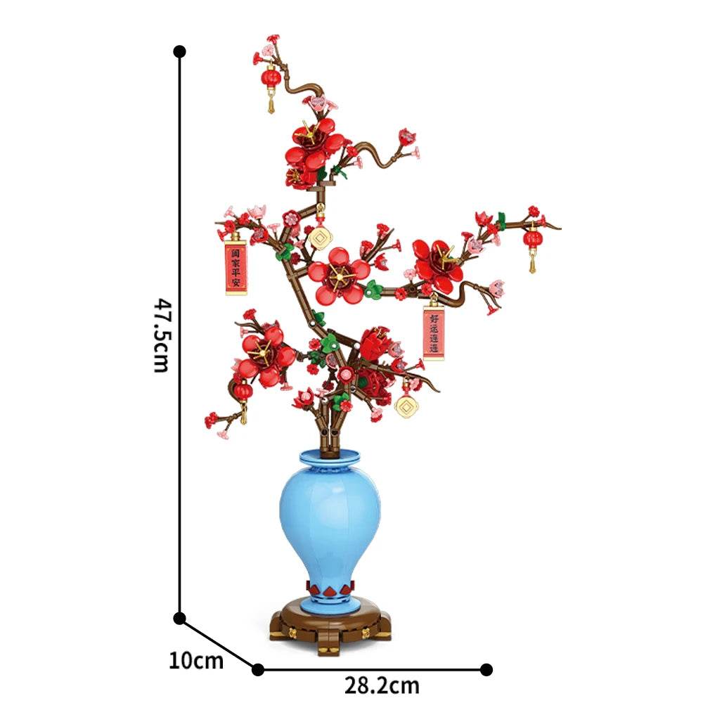 Premium Building Block Bonsai Plum Blossom For Kids - ToylandEU