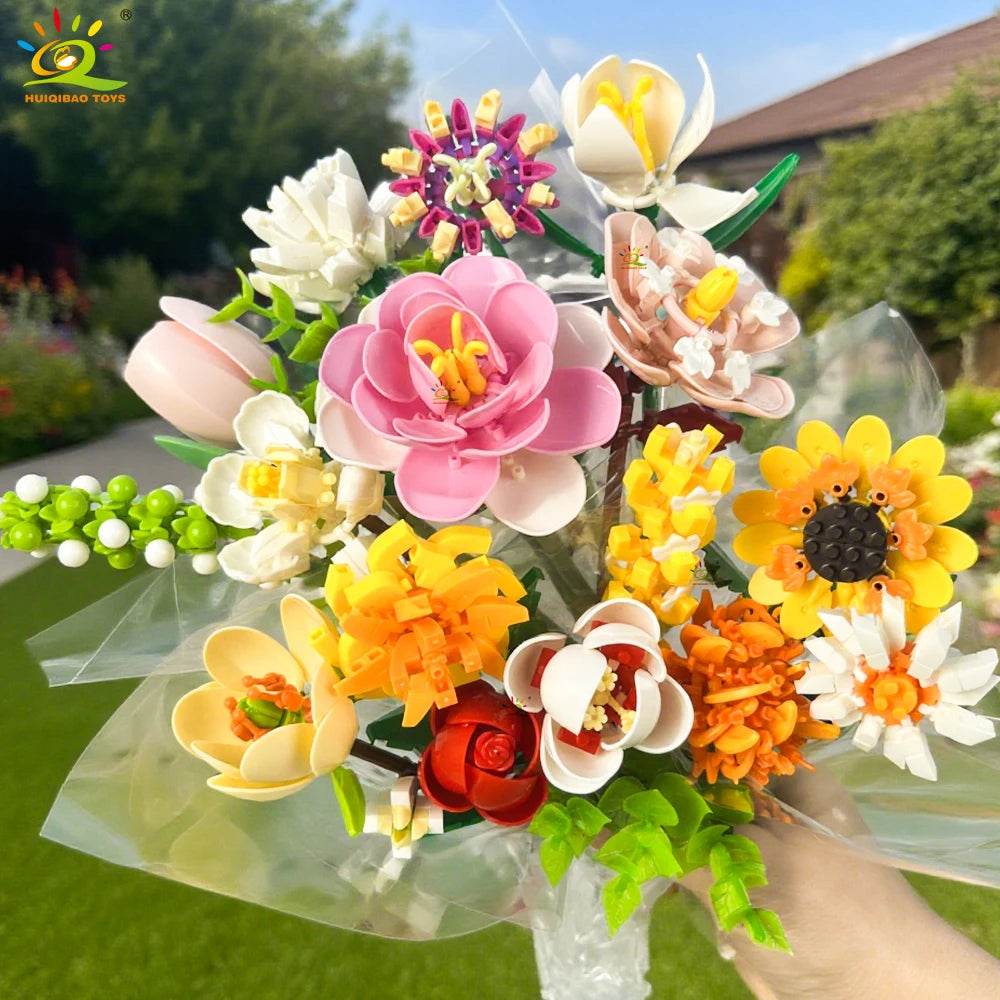 Premium Building Block Flower Bouquet DIY Rose Decor - ToylandEU