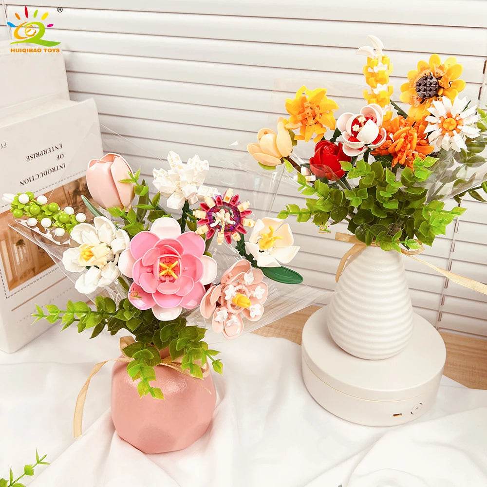 Premium Building Block Flower Bouquet DIY Rose Decor - ToylandEU