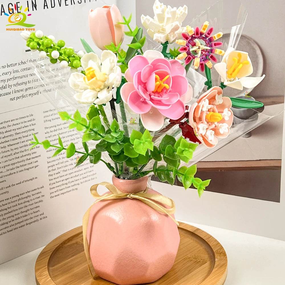 Premium Building Block Flower Bouquet DIY Rose Decor - ToylandEU