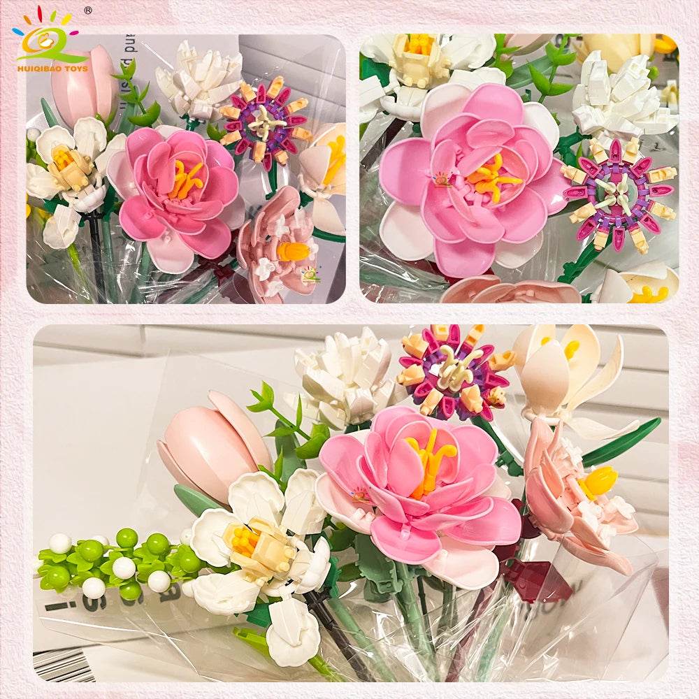 Premium Building Block Flower Bouquet DIY Rose Decor - ToylandEU