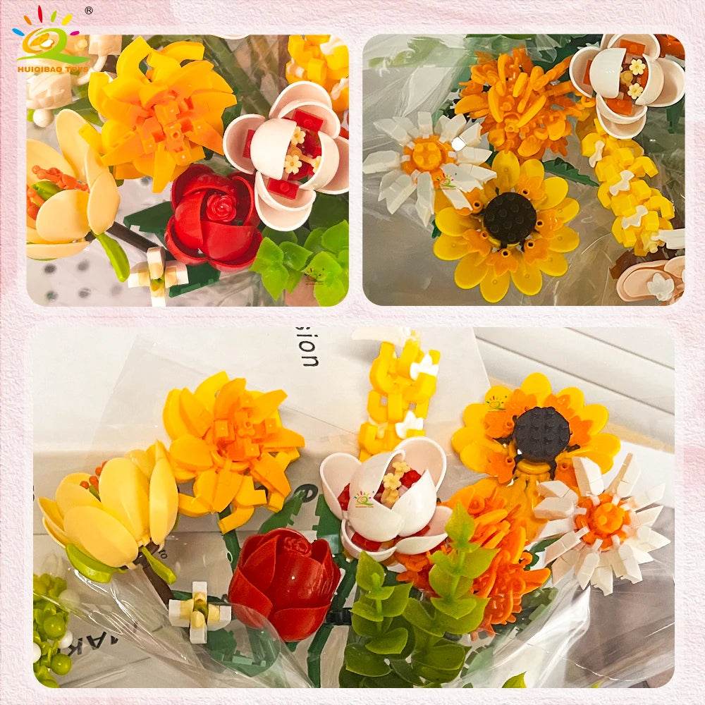 Premium Building Block Flower Bouquet DIY Rose Decor - ToylandEU