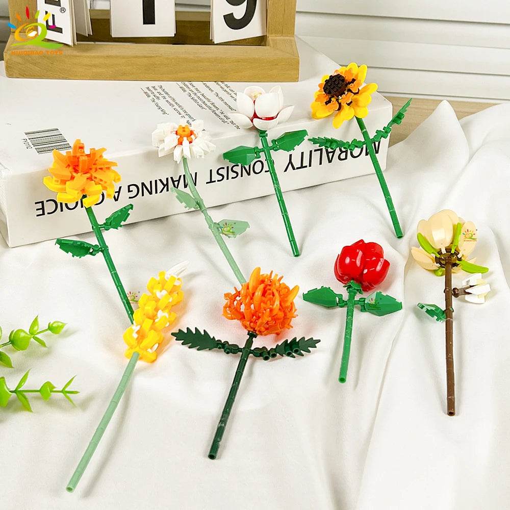 Premium Building Block Flower Bouquet DIY Rose Decor - ToylandEU