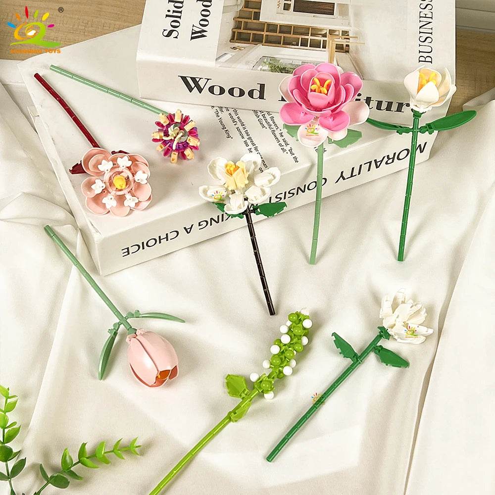Premium Building Block Flower Bouquet DIY Rose Decor - ToylandEU