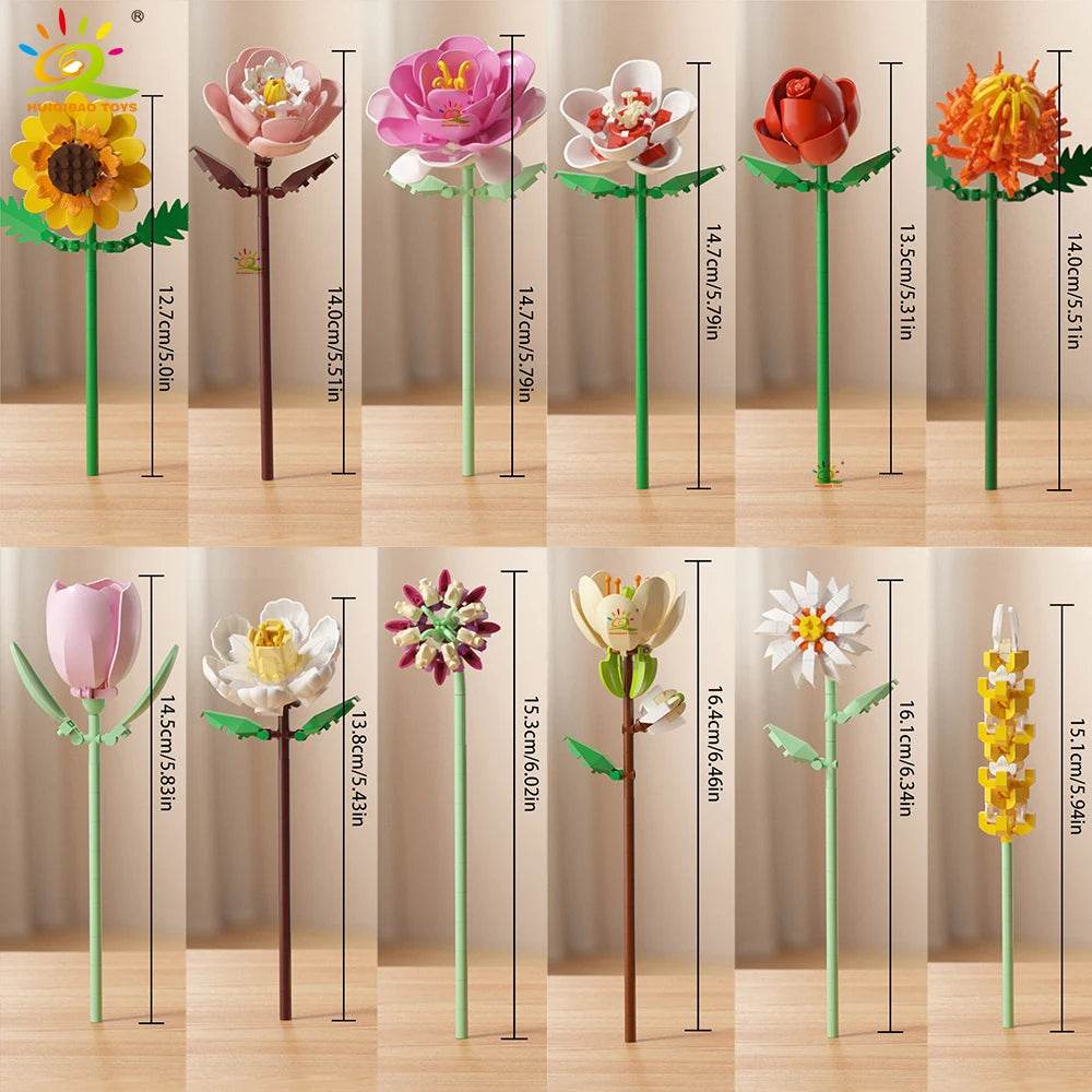 Premium Building Block Flower Bouquet DIY Rose Decor - ToylandEU