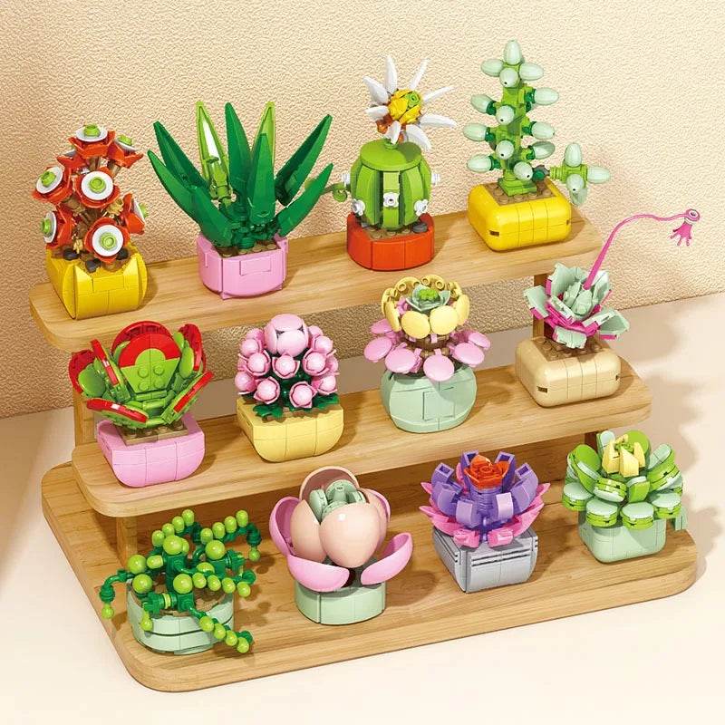 Premium Building Block Flower Succulent Model Desk Decor - ToylandEU