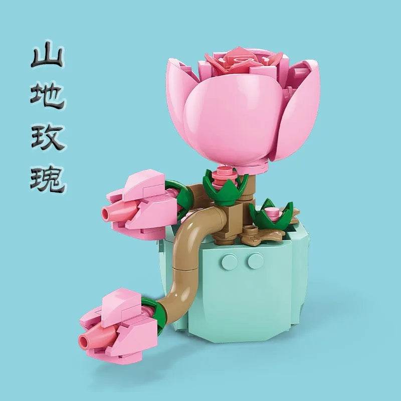 Premium Building Block Flower Succulent Model Desk Decor - ToylandEU