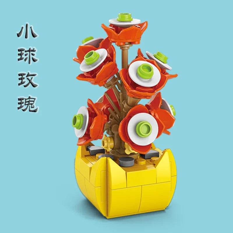 Premium Building Block Flower Succulent Model Desk Decor - ToylandEU