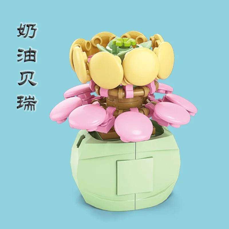 Premium Building Block Flower Succulent Model Desk Decor - ToylandEU