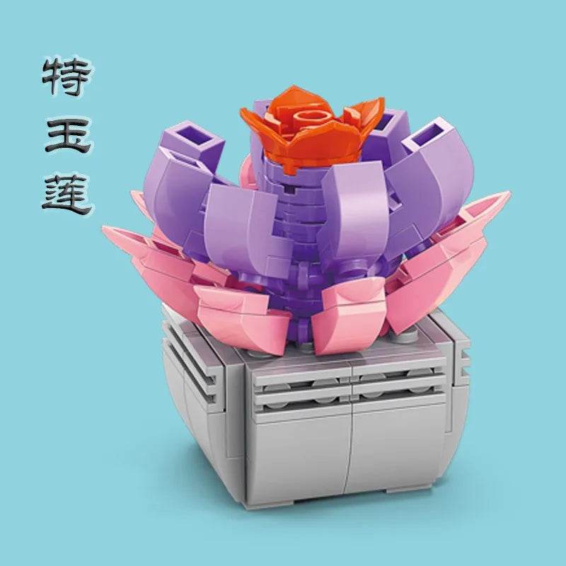 Premium Building Block Flower Succulent Model Desk Decor - ToylandEU