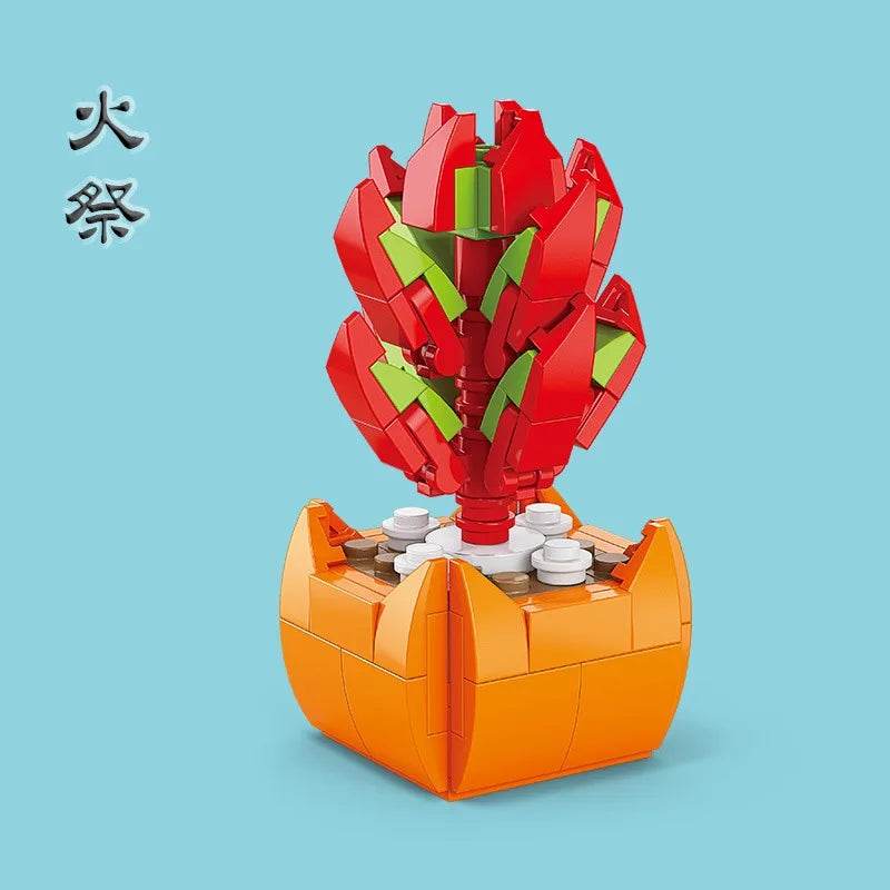 Premium Building Block Flower Succulent Model Desk Decor - ToylandEU
