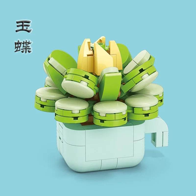 Premium Building Block Flower Succulent Model Desk Decor - ToylandEU