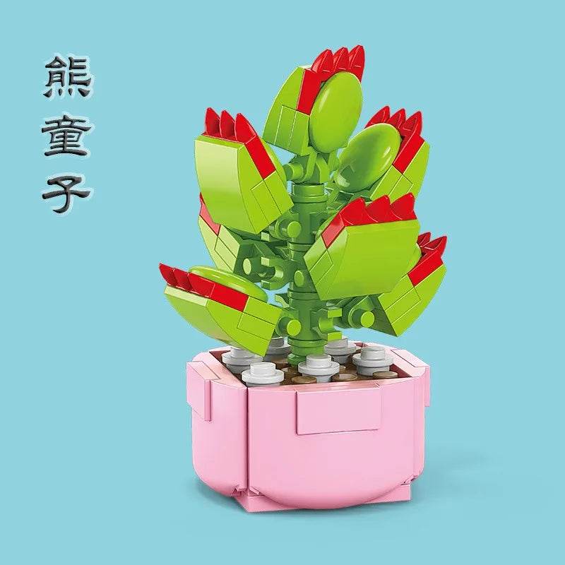 Premium Building Block Flower Succulent Model Desk Decor - ToylandEU