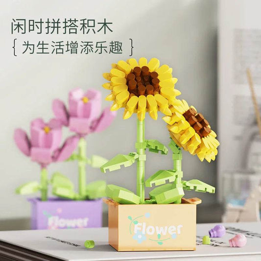Premium Building Block Kit Flower Bouquet 3D DIY Home Decor - ToylandEU