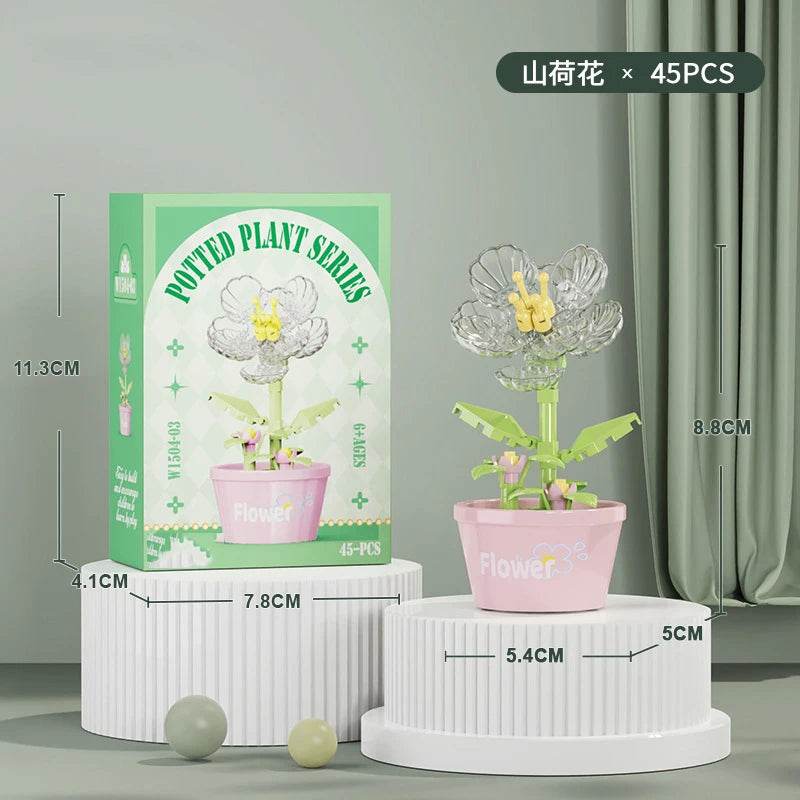 Premium Building Block Kit Flower Bouquet 3D DIY Home Decor - ToylandEU