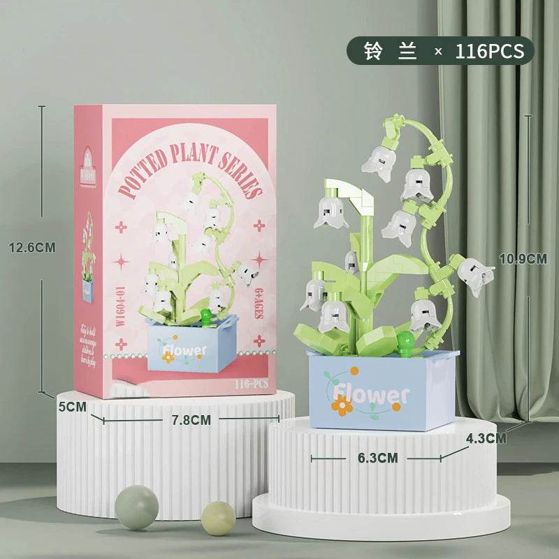 Premium Building Block Kit Flower Bouquet 3D DIY Home Decor - ToylandEU