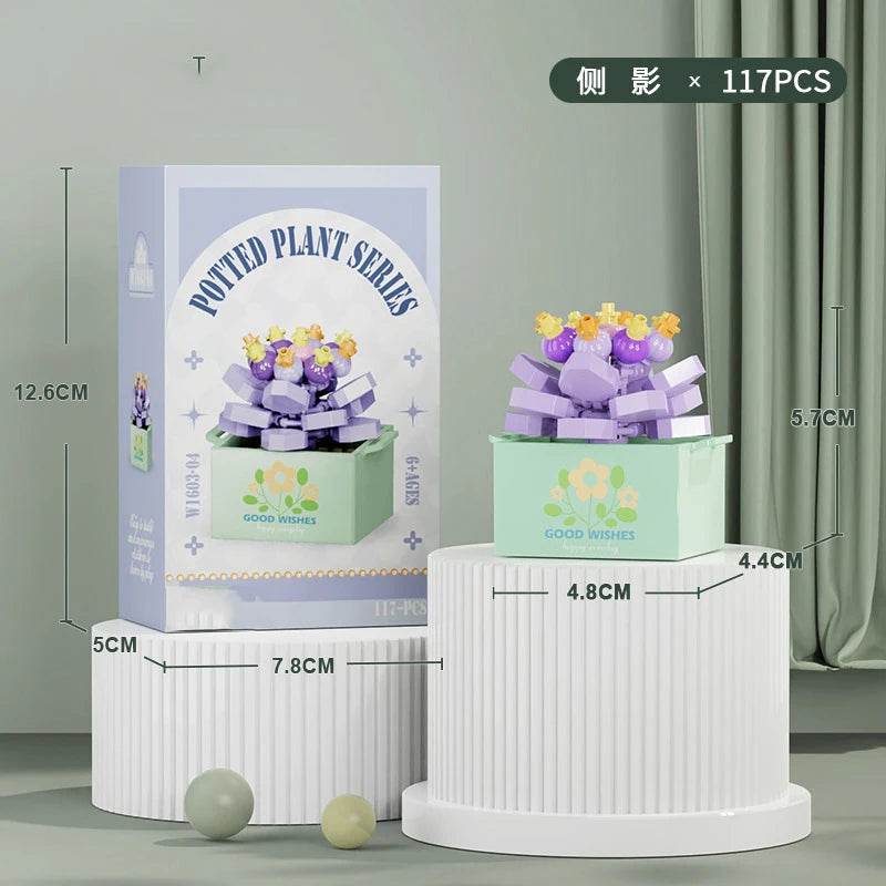 Premium Building Block Kit Flower Bouquet 3D DIY Home Decor - ToylandEU